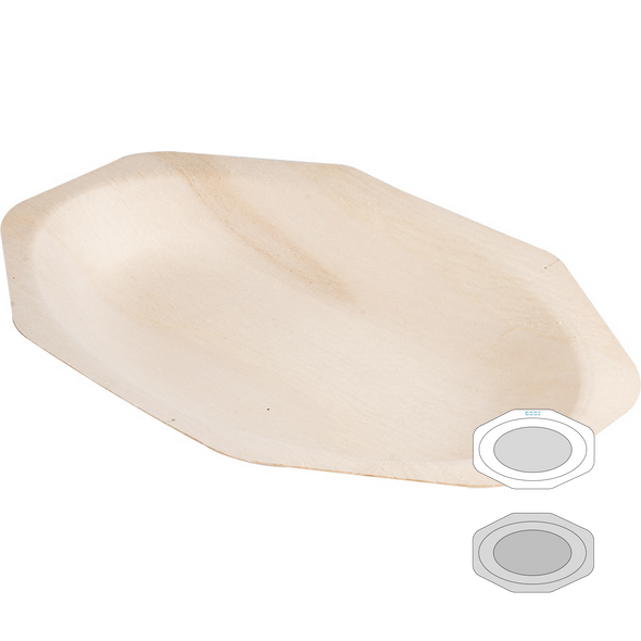 Achteckige Tabletts "Holz" Holz